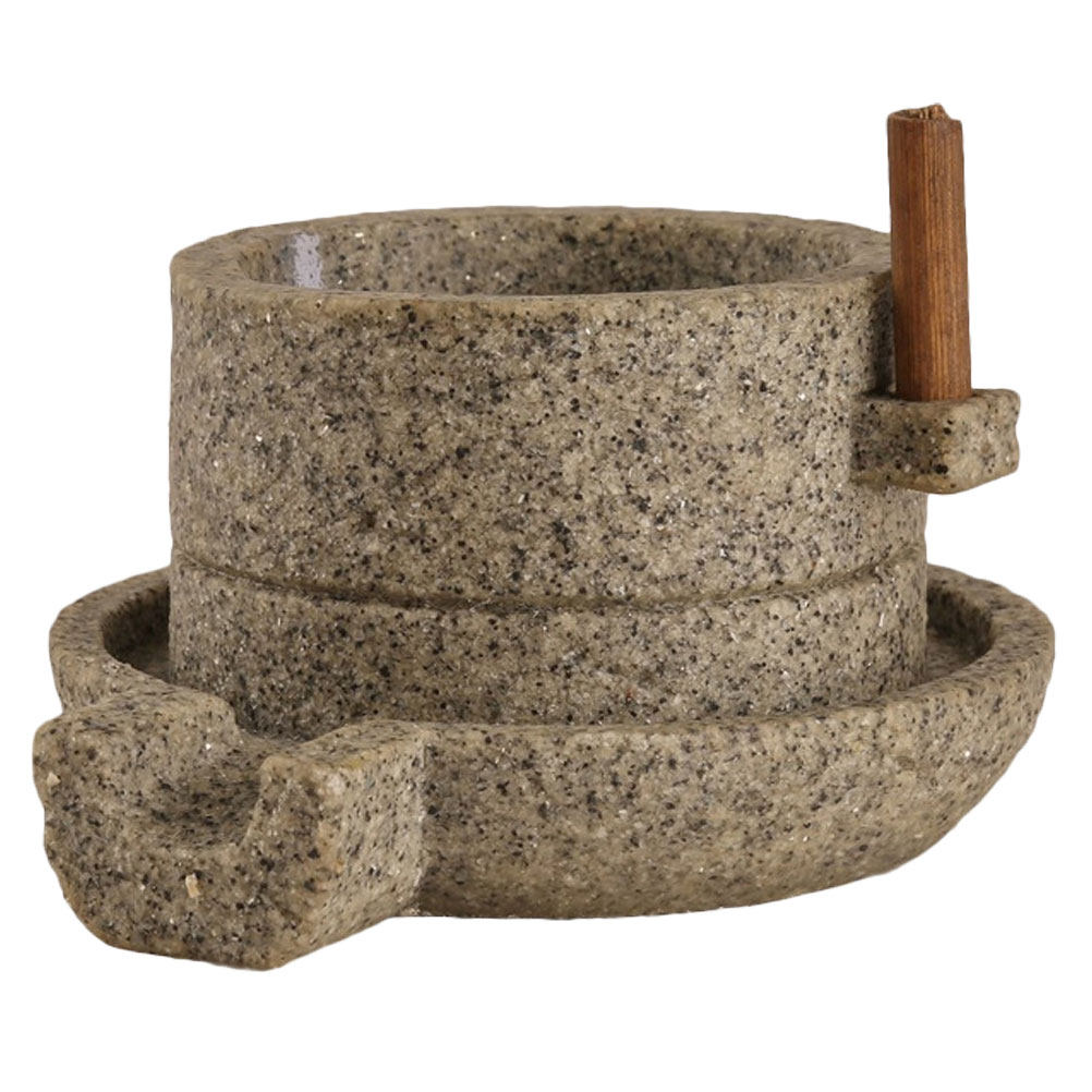 Bonsai Garden Art - 1Pcs Resin Stone Mill Planter Retro