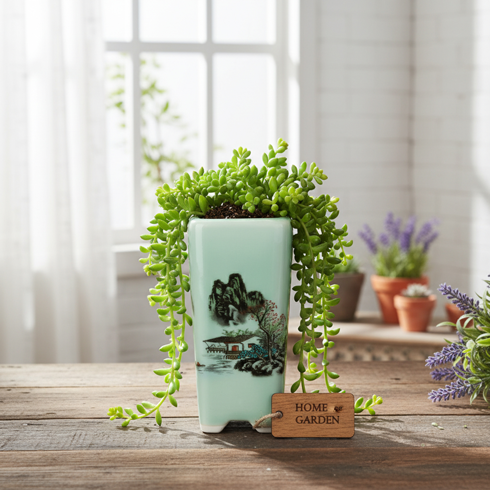 Ceramic Green Flower Pot Chine - Bonsai Garden Art incelemesi ve fiyatı