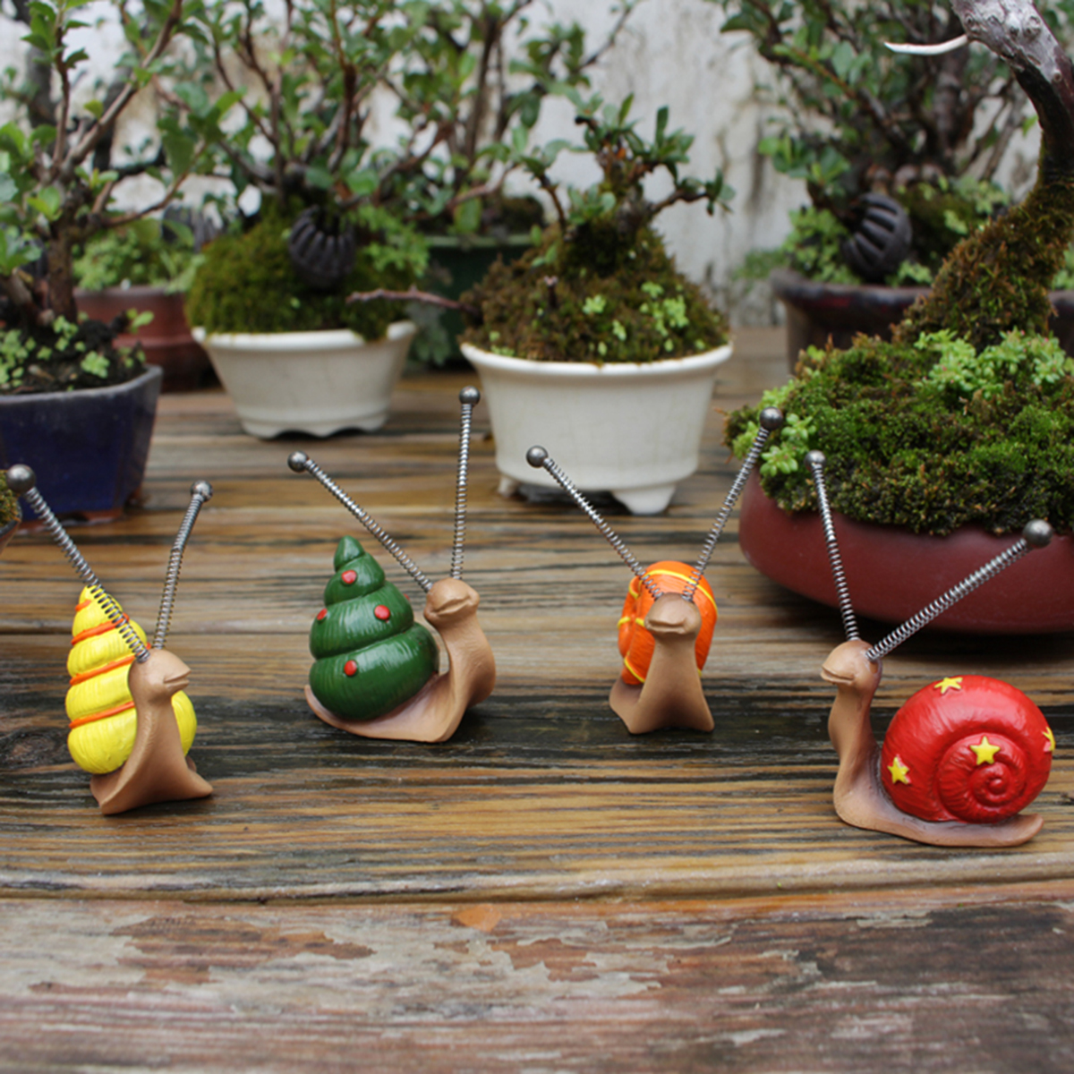 4pcs, Mini Snail Sculpture Bon - Bonsai Garden Art incelemesi ve fiyatı