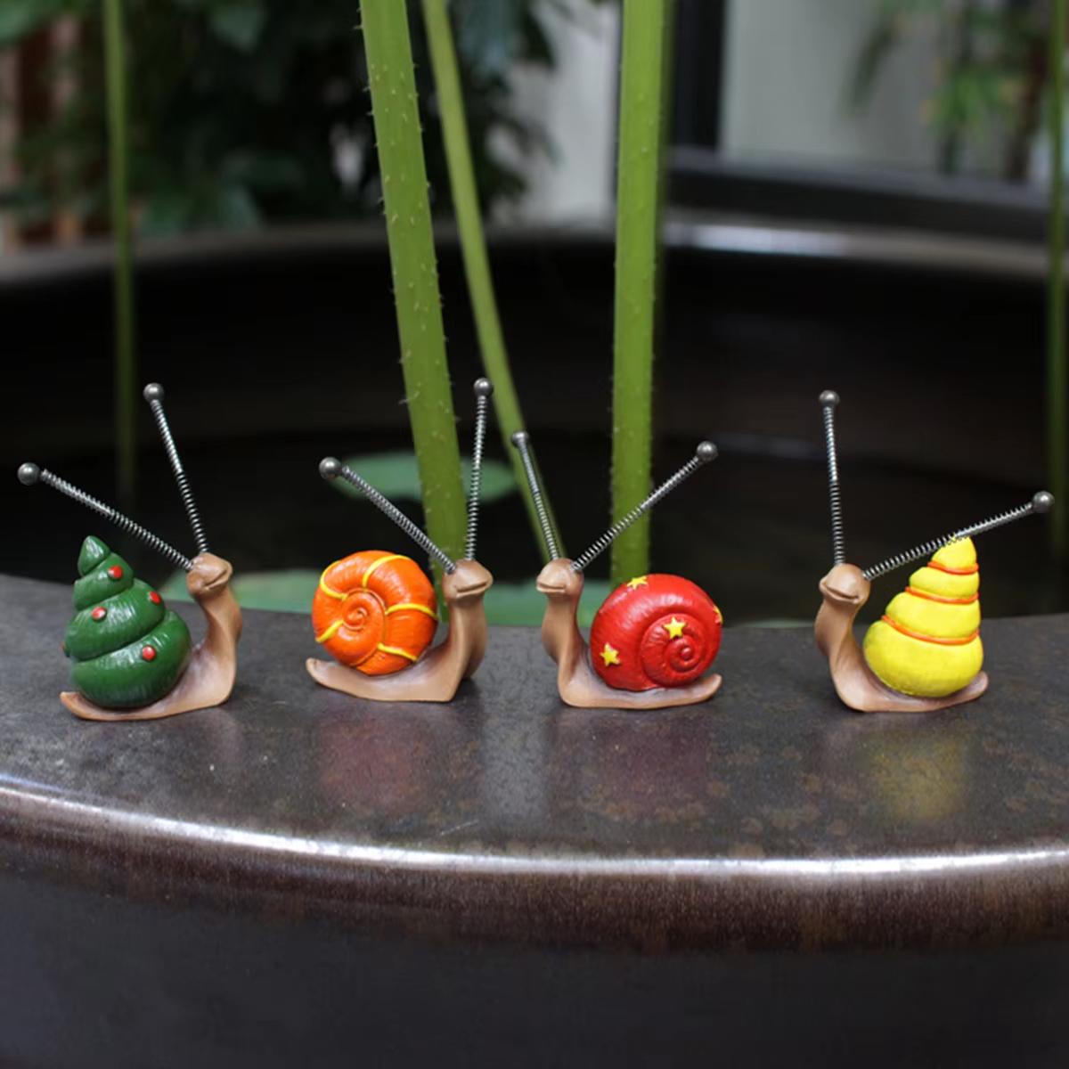 4pcs, Mini Snail Sculpture Bon - Bonsai Garden Art incelemesi ve fiyatı