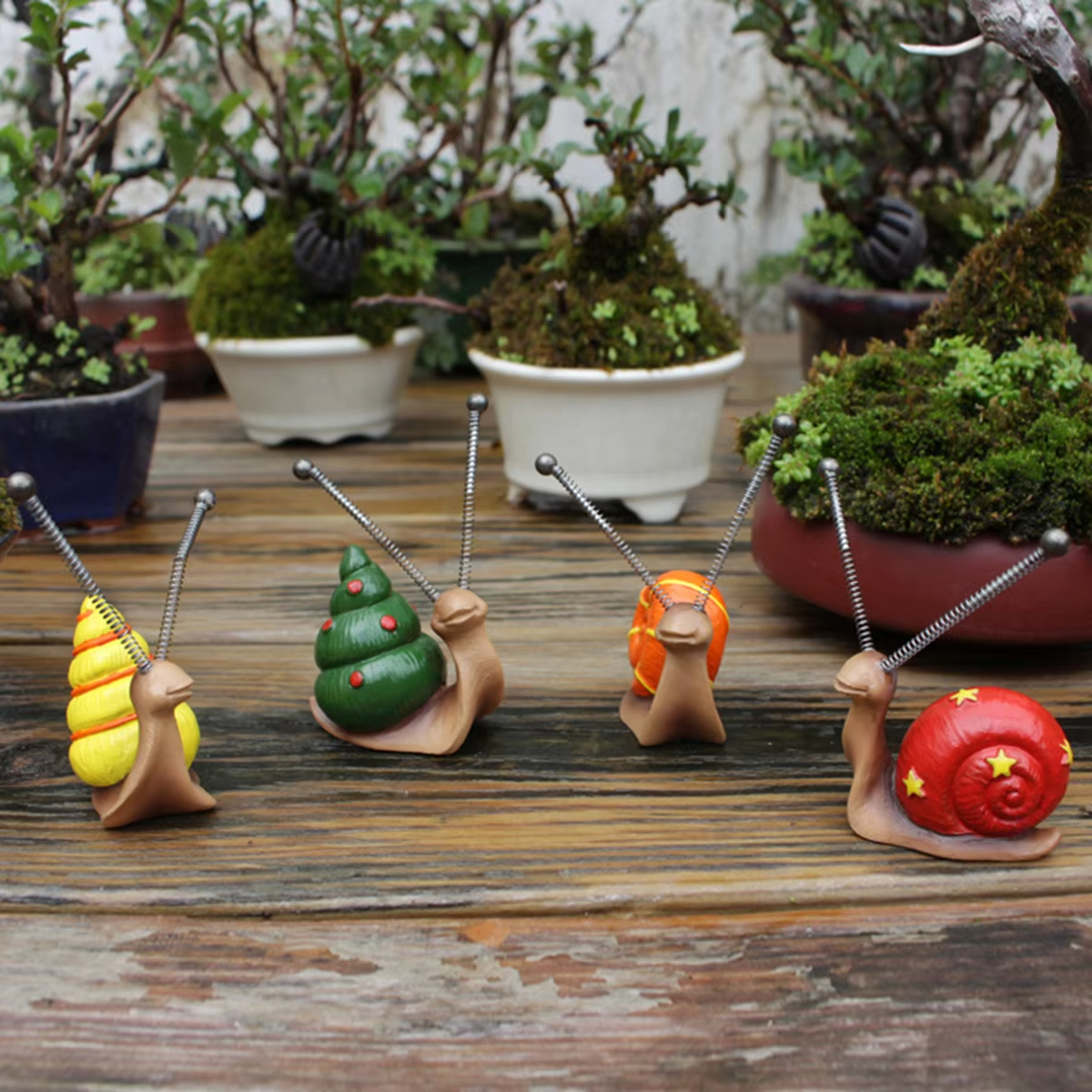 4pcs, Mini Snail Sculpture Bon - Bonsai Garden Art incelemesi ve fiyatı