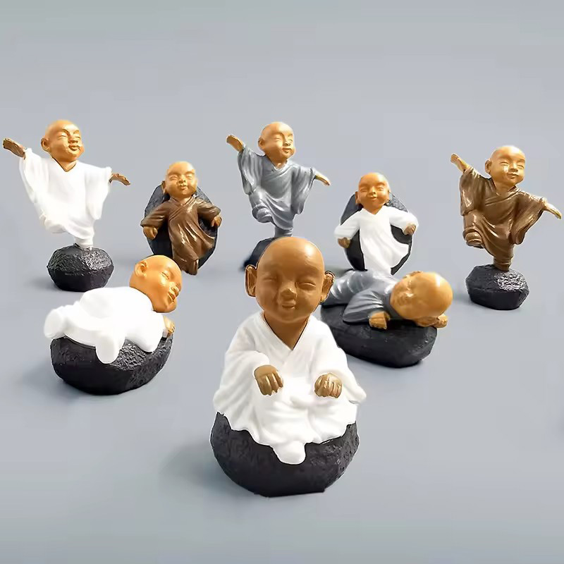 4pcs Chinese Kong Fu Monk Figu - Bonsai Garden Art incelemesi ve fiyatı
