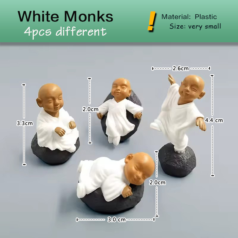 4pcs Chinese Kong Fu Monk Figu - Bonsai Garden Art incelemesi ve fiyatı