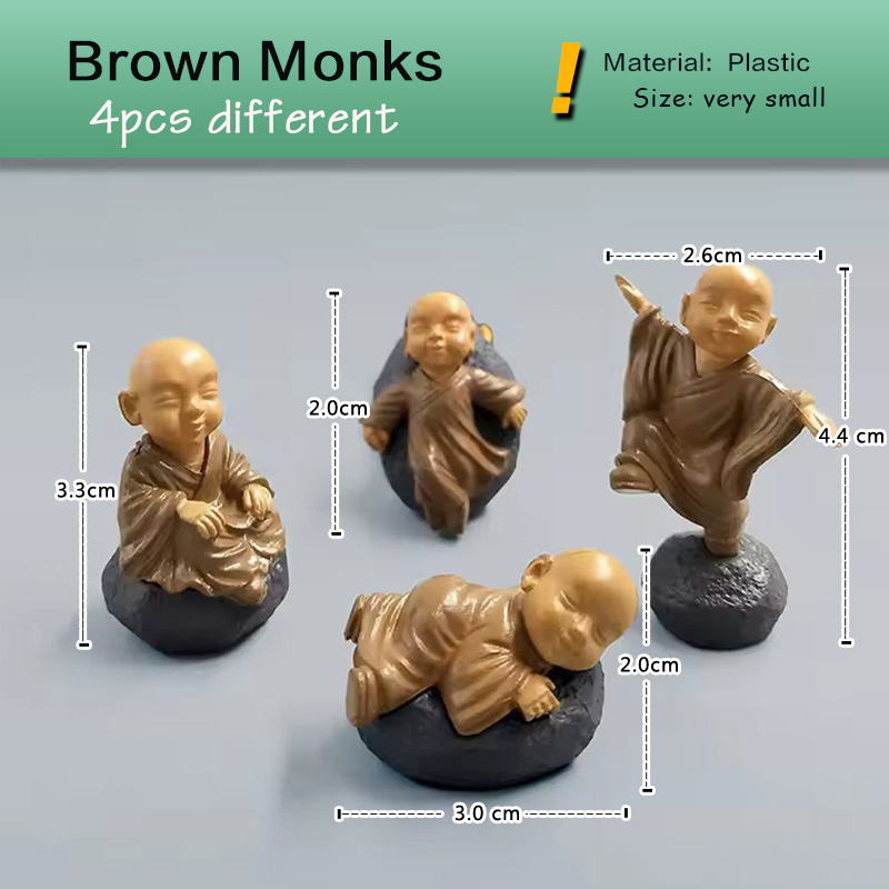 4pcs Chinese Kong Fu Monk Figu - Bonsai Garden Art incelemesi ve fiyatı