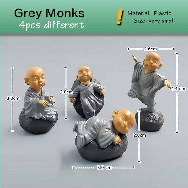 4pcs Chinese Kong Fu Monk Figu - Bonsai Garden Art incelemesi ve fiyatı