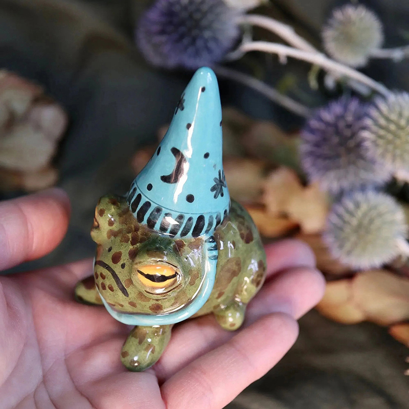 Witch Hat Little Frog Statue R - Bonsai Garden Art incelemesi ve fiyatı